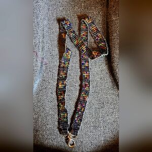 Loom woven casino card lanyard